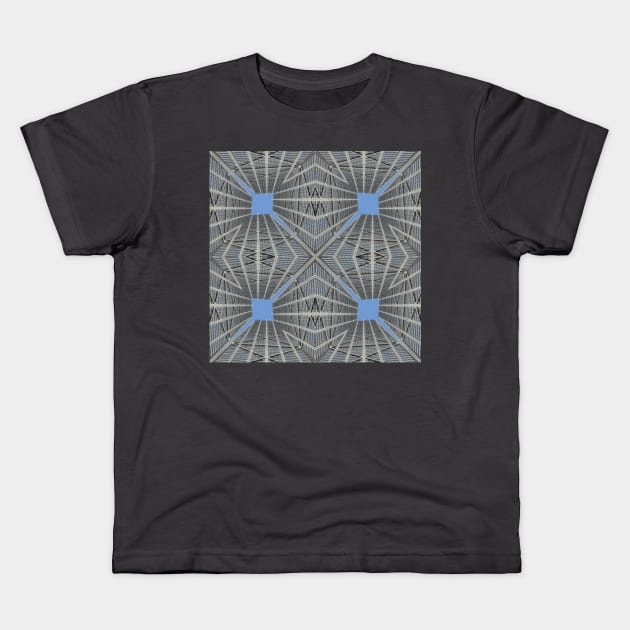 Architect Geometric Strip Abstract Pattern Kids T-Shirt by Grafititee